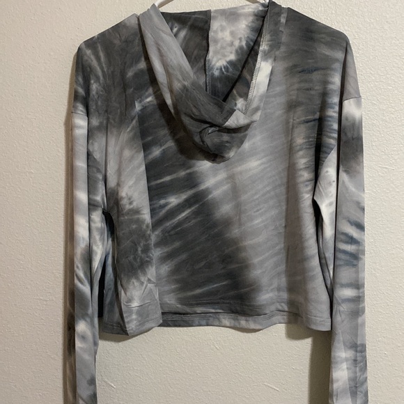 BEBE SPORT TIE DYE LS HOODIE GRAY/WHITE COLOR SIZE MEDIUM - Picture 8 of 8